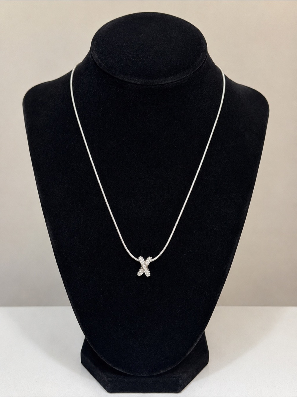 Sterling Silver 'X' Pendant Necklace
